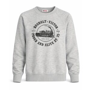 Vintage Bassett-Walker Rosholt-Victor SD Train Sweatshirt Gray Medium 80s USA